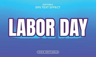 Colorful labor day editable text effect concept vector