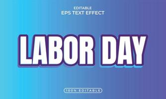 Colorful labor day editable text effect concept vector