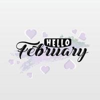 Hello february text typography design tshirt design poster design background vector