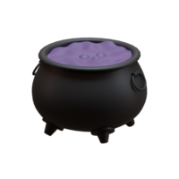 3d rendering of wizard cauldron icon isolated png