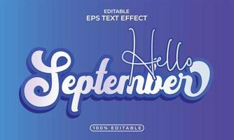 Hello month, editable Text effect. Vector illustration for design calendar