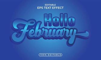 Hello month, editable Text effect. Vector illustration for design calendar