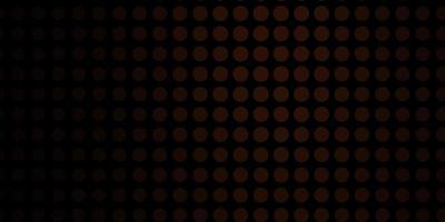 Dark Brown vector background with bubbles.