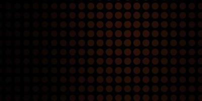 Dark Brown vector background with bubbles.