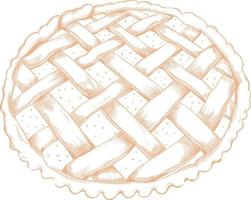 Pie round with filling. vector