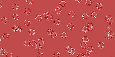 Light red, yellow vector background with spots.