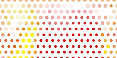 patrón de vector rojo, amarillo claro con esferas.
