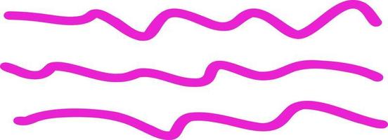 Lines of wavy pink flowers. vector