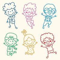 Hand Drawn Funny Cartoon Children vector