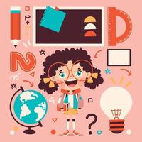 Education Concept With Cartoon Students vector