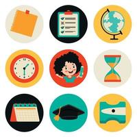 Set Of Flat Education Icons vector