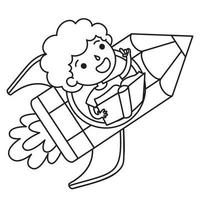 Line Art Drawing For Kids Coloring Page vector