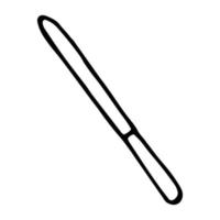 icono de cuchillo. boceto estilo garabato dibujado a mano. vector, minimalismo, monocromo. cubiertos platos alimentos corte vector