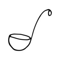 ladle hand drawn in doodle style. icon, sticker. scandinavian, simple minimalism monochrome vector