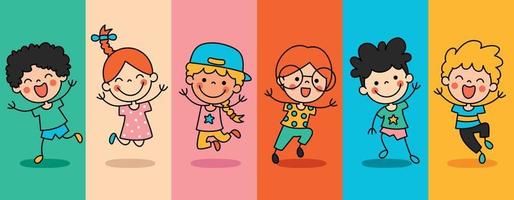 Hand Drawn Funny Cartoon Children vector