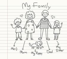 Hand Drawn Funny Cartoon Family vector