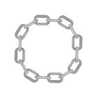 cadena de plata realista de metal sobre fondo panorámico blanco - vector