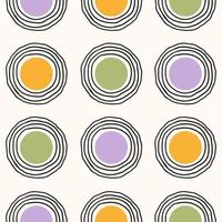 Abstract seamless pattern with linear and geometric circles on a light background. Vector illustration