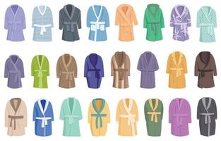 Dressing gown icons set cartoon vector. Satin robe vector