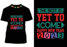 diseño de camiseta feliz año nuevo vector