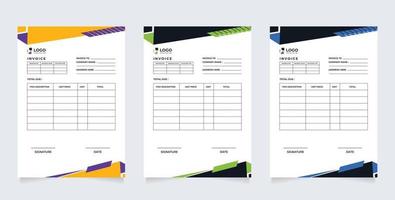 Business Invoice Template Design Illustration, Vector Invoice Template, Cash Memo, Vector Quotation Design