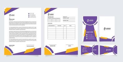 Corporate identity set branding template design kit. editable brand identity with abstract background vector