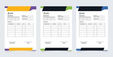 Minimal Corporate Business Invoice design template vector illustration