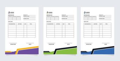 Invoice minimal design template. Bill form business invoice vector