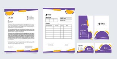 kit de diseño de plantilla de marca de conjunto de identidad corporativa. identidad de marca editable con color de fondo abstracto para empresa comercial vector