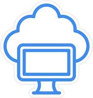 estilo de icono de computación en la nube vector