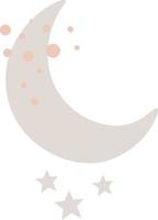 Cute Star and Moon Vector Illustration