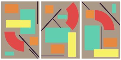 Set of posters with geometric background abstract graphic illustrations vector