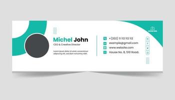 Email signature template design or personal social media cover template vector