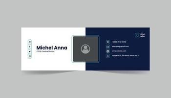 Email signature template design or personal social media cover template vector