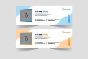 Email signature template design or personal social media cover template vector