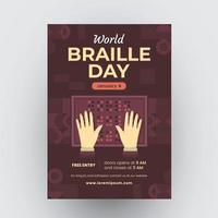 cartel del día braille vector