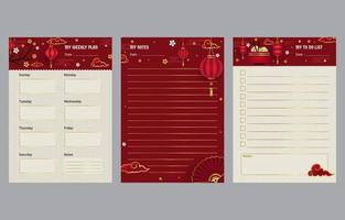 Chinese New Year Journal Template vector