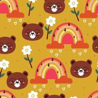 seamless pattern cartoon bear. cute animal wallpaper for textile, gift wrap paper vector