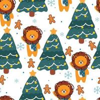 seamless pattern cartoon christmas. christmas wallpaper for gift wrap paper vector