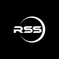 RSS letter logo design in illustration. Vector logo, calligraphy designs for logo, Poster, Invitation, etc.