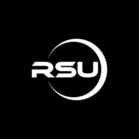 diseño de logotipo de letra rsu en ilustración. logotipo vectorial, diseños de caligrafía para logotipo, afiche, invitación, etc. vector