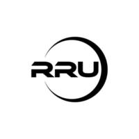 RRU letter logo design in illustration. Vector logo, calligraphy designs for logo, Poster, Invitation, etc.