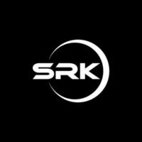 SRK letter logo design with black background in illustrator. Vector logo, calligraphy designs for logo, Poster, Invitation, etc.