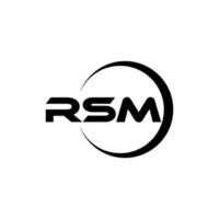 RSM letter logo design in illustration. Vector logo, calligraphy designs for logo, Poster, Invitation, etc.