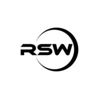 diseño del logotipo de la letra rsw en la ilustración. logotipo vectorial, diseños de caligrafía para logotipo, afiche, invitación, etc. vector