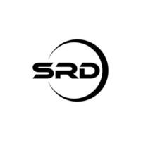 diseño de logotipo de letra srd con fondo blanco en illustrator. logotipo vectorial, diseños de caligrafía para logotipo, afiche, invitación, etc. vector