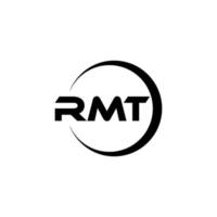 RMT letter logo design in illustration. Vector logo, calligraphy designs for logo, Poster, Invitation, etc.
