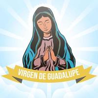 virgen de guadalupe hand drawn illustration vector