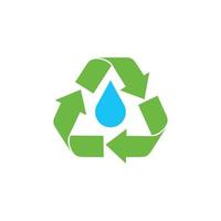 agua reciclar icono logo vector flecha reciclar con gota de agua