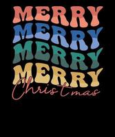 feliz navidad retro familia navidad feliz cita feliz diseño de camiseta vector